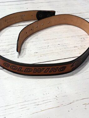 Vintage Honda Goldwing Belt - Embossed Brown Leather